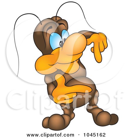 Royalty-Free (RF) Clip Art Illustration of a Bug Pointing Down by dero