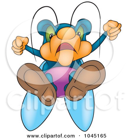 Royalty-Free (RF) Clip Art Illustration of a Pissed Bug by dero