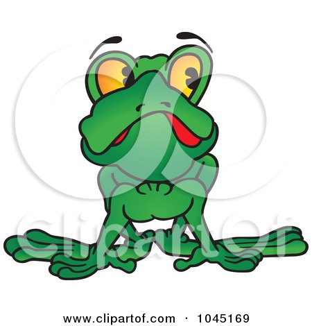 Royalty-Free (RF) Clip Art Illustration of a Green Froggy by dero