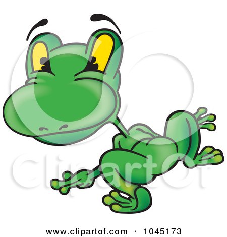 Royalty-Free (RF) Clip Art Illustration of a Green Frog by dero
