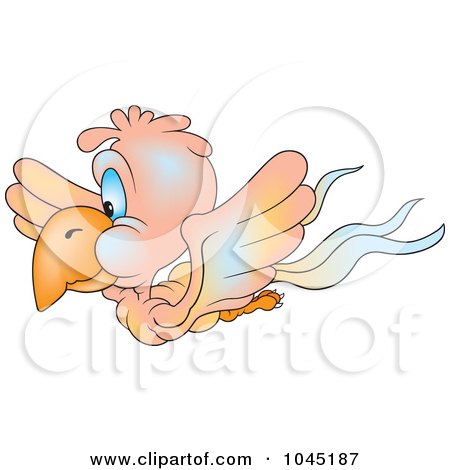 Royalty-Free (RF) Clip Art Illustration of a Flying Parrot - 3 by dero