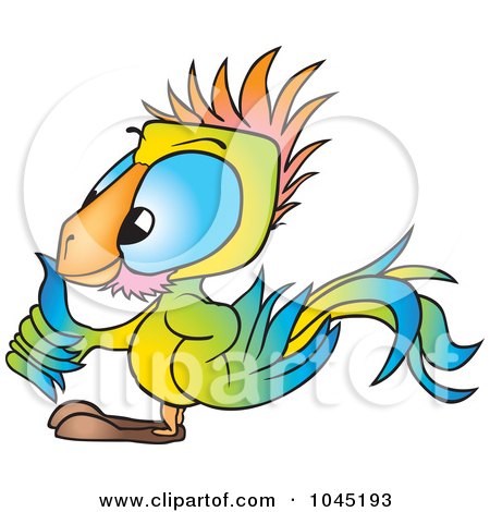 Royalty-Free (RF) Clip Art Illustration of a Colorful Parrot - 3 by dero
