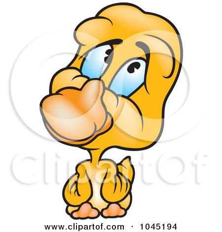 Royalty-Free (RF) Clip Art Illustration of a Sad Duck by dero