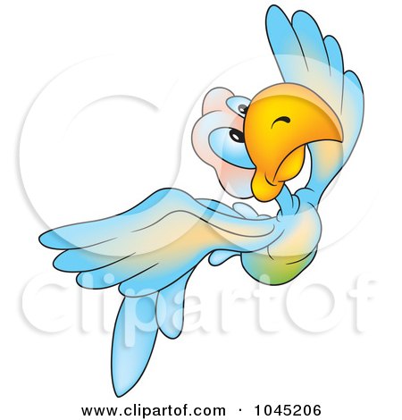 Royalty-Free (RF) Clip Art Illustration of a Flying Parrot - 2 by dero