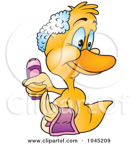 Royalty-Free (RF) Clip Art Illustration of a Bathing Duck by dero