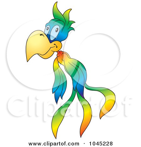 Royalty-Free (RF) Clip Art Illustration of a Flying Parrot - 1 by dero