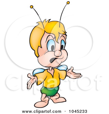 Royalty-Free (RF) Clip Art Illustration of a Beetle Shrugging by dero