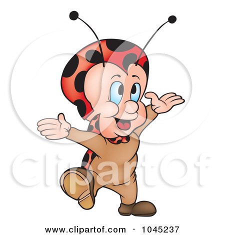 Royalty-Free (RF) Clip Art Illustration of a Happy Ladybug by dero