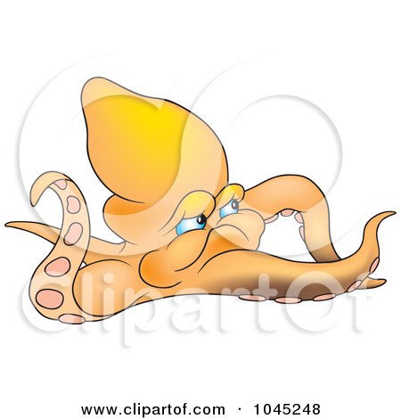 Royalty-Free (RF) Clip Art Illustration of an Orange Octopus by dero