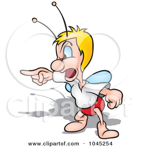 Royalty-Free (RF) Clip Art Illustration of a Beetle Pointing Angrily by dero