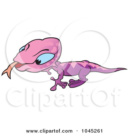 Royalty-Free (RF) Clip Art Illustration of a Purple Lizard by dero