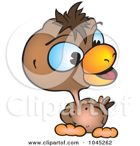 Royalty-Free (RF) Clip Art Illustration of a Brown Chicken by dero