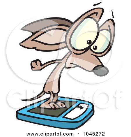 Royalty-Free (RF) Clip Art Illustration of a Cartoon Chihuahua On A Scale by toonaday