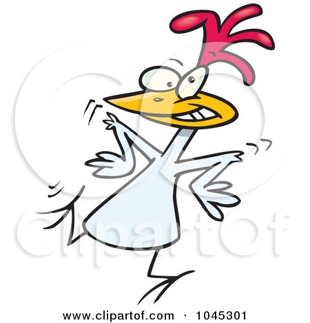 Royalty-Free (RF) Clip Art Illustration of a Cartoon Chicken Dancing by toonaday