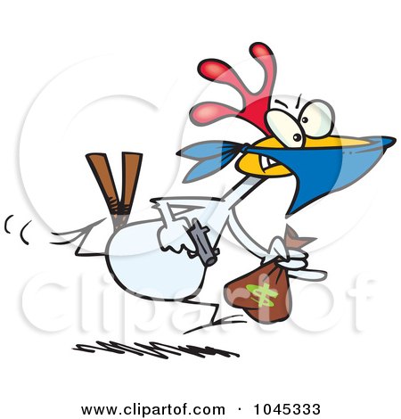 Royalty-Free (RF) Clip Art Illustration of a Cartoon Chicken Thief by toonaday