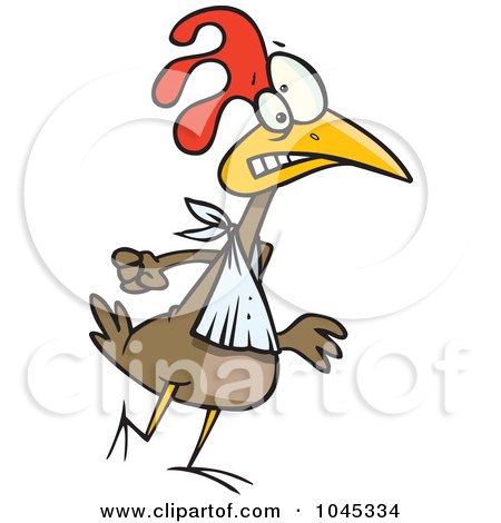 Royalty-Free (RF) Clip Art Illustration of a Cartoon Walking Chicken by toonaday