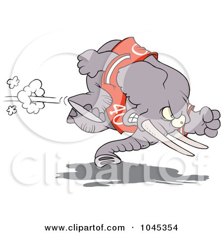 Royalty-Free (RF) Clip Art Illustration of a Cartoon Football Elephant by toonaday