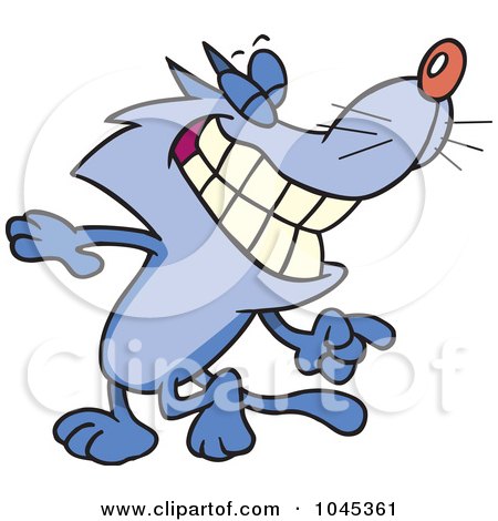 Royalty-Free (RF) Clip Art Illustration of a Cartoon Cat Looking Back And Grinning by toonaday