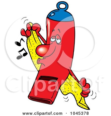Royalty-Free (RF) Clip Art Illustration of a Cartoon Clean Whistle Towel Drying by toonaday