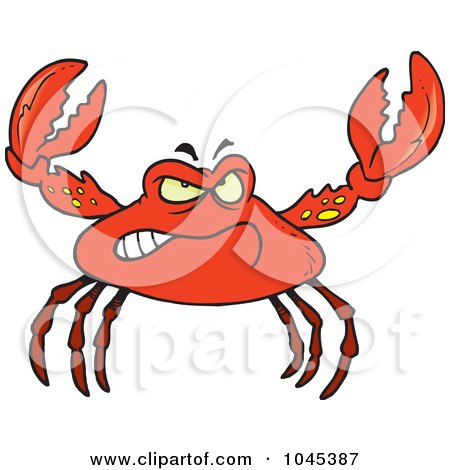 Royalty-Free (RF) Clip Art Illustration of a Cartoon Tough Crab by toonaday