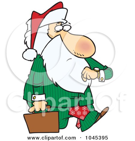 Royalty-Free (RF) Clip Art Illustration of a Cartoon Corporate Santa by toonaday
