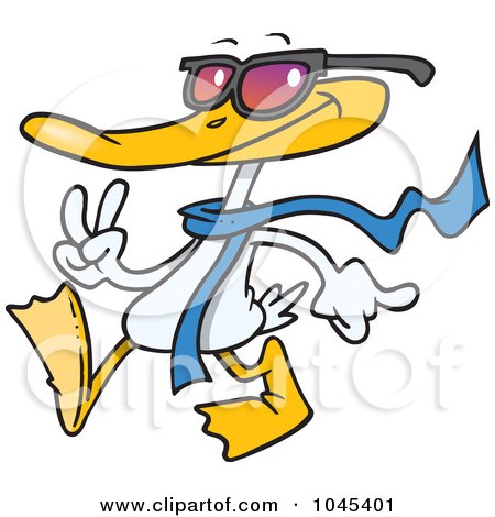 Royalty-Free (RF) Clip Art Illustration of a Cartoon Cool Duck by toonaday