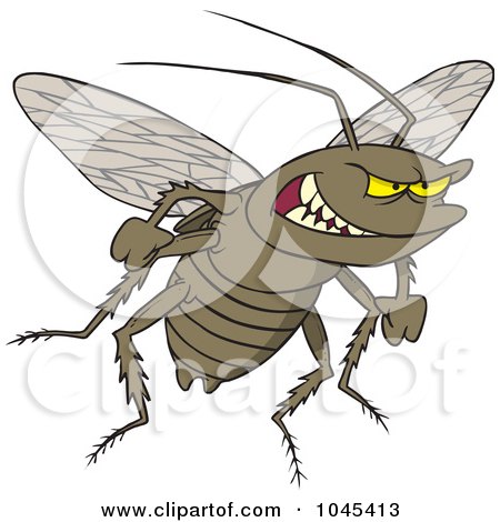 Royalty-Free (RF) Clip Art Illustration of a Cartoon Evil Cockroach by toonaday