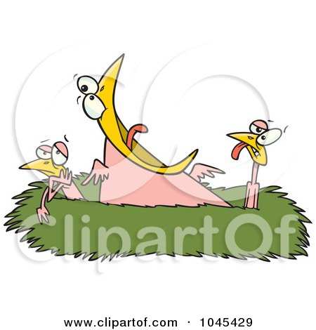 Royalty-Free (RF) Clip Art Illustration of a Cartoon Competitive Chick Screaming In A Nest by toonaday