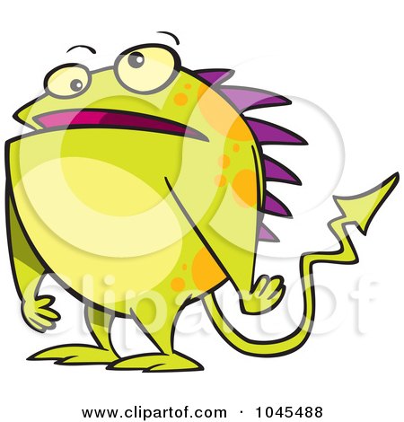 Royalty-Free (RF) Clip Art Illustration of a Cartoon Monster With Spikes by toonaday