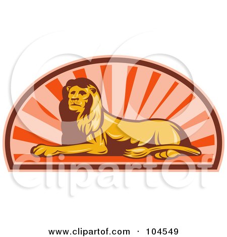 Royalty-Free (RF) Clipart Illustration of a Male Lion Logo by patrimonio