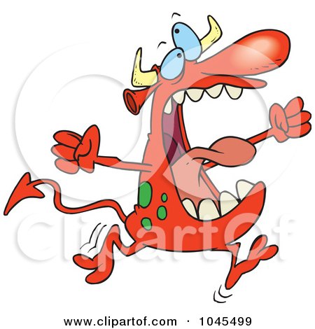 Royalty-Free (RF) Clip Art Illustration of a Cartoon Crazy Monster by toonaday