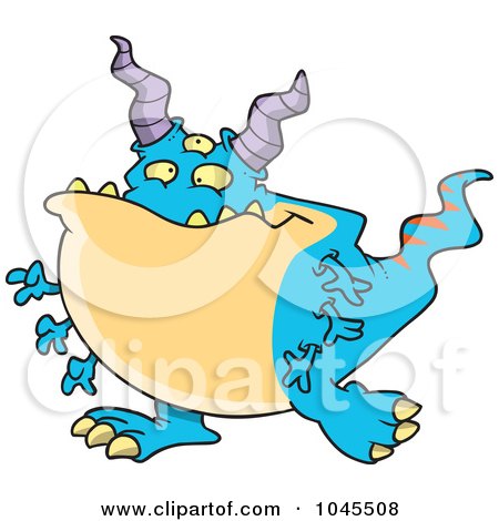 Royalty-Free (RF) Clip Art Illustration of a Cartoon Horned Monster by toonaday
