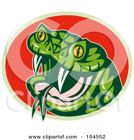 Royalty-Free (RF) Clipart Illustration of a Viper Head Logo by patrimonio
