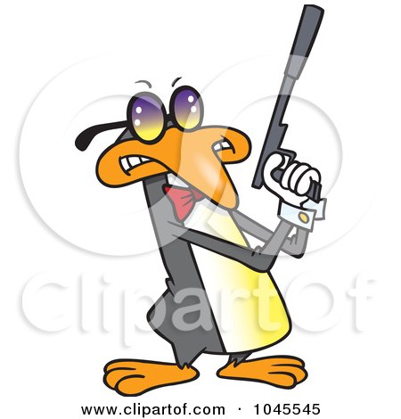 Royalty-Free (RF) Clip Art Illustration of a Cartoon Penguin Agent by toonaday