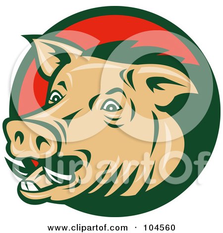 Royalty-Free (RF) Clipart Illustration of a Wild Boar Logo by patrimonio