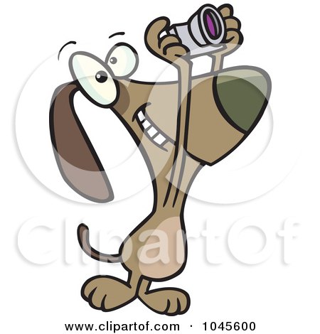 Royalty-Free (RF) Clip Art Illustration of a Cartoon Photographer Dog by toonaday