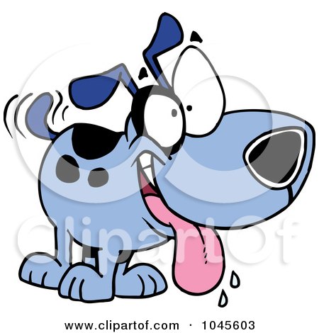 Royalty-Free (RF) Clip Art Illustration of a Cartoon Drooling Happy Dog by toonaday
