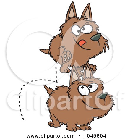 Royalty-Free (RF) Clip Art Illustration of Cartoon Dogs Leaping Over Each Other by toonaday