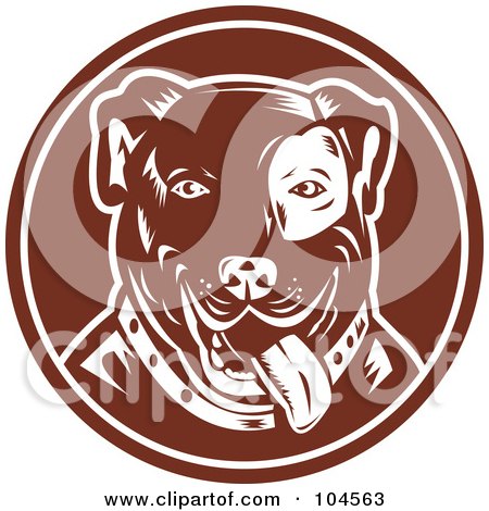 Royalty-Free (RF) Clipart Illustration of a Brown Pit Bull Logo by patrimonio