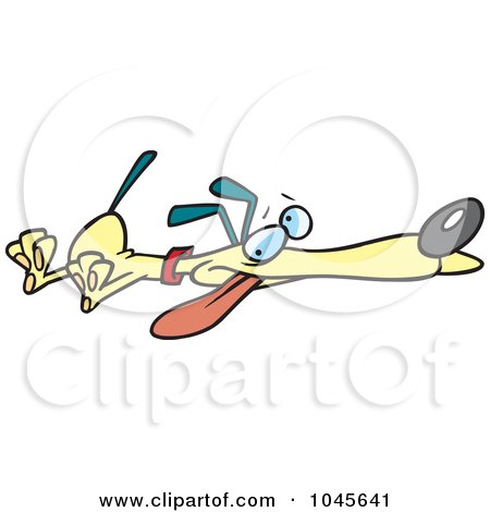 Royalty-Free (RF) Clip Art Illustration of a Cartoon Dog Playing Dead by toonaday