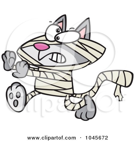 Royalty-Free (RF) Clip Art Illustration of a Cartoon Mummy Cat by toonaday