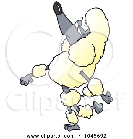 Royalty-Free (RF) Clip Art Illustration of a Cartoon Snobbish Poodle Walking Upright by toonaday