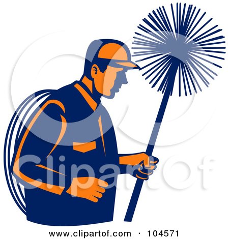 Royalty-Free (RF) Clipart Illustration of a Chimney Sweep Logo by patrimonio