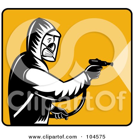 Royalty-Free (RF) Clipart Illustration of a Yellow And Black Pesticide Logo by patrimonio