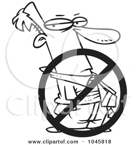 Royalty-Free (RF) Clip Art Illustration of a Cartoon Black And White Outline Design Of A  by toonaday