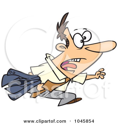 Royalty-Free (RF) Clip Art Illustration of a Cartoon Chasing Businessman by toonaday
