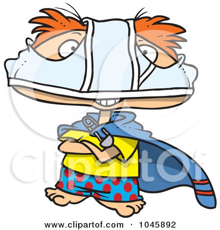 Royalty-Free (RF) Clip Art Illustration of a Cartoon Super Boy Wearing An Underwear Mask by toonaday