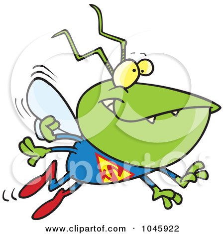 Royalty-Free (RF) Clip Art Illustration of a Cartoon Super Bug by toonaday