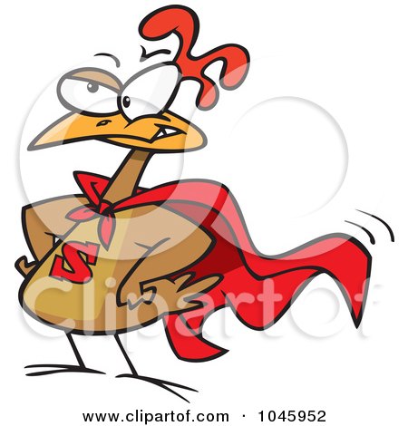 Royalty-Free (RF) Clip Art Illustration of a Cartoon Super Chicken by toonaday