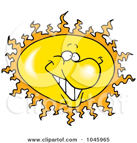 Royalty-Free (RF) Clip Art Illustration of a Cartoon Happy Sun by toonaday
